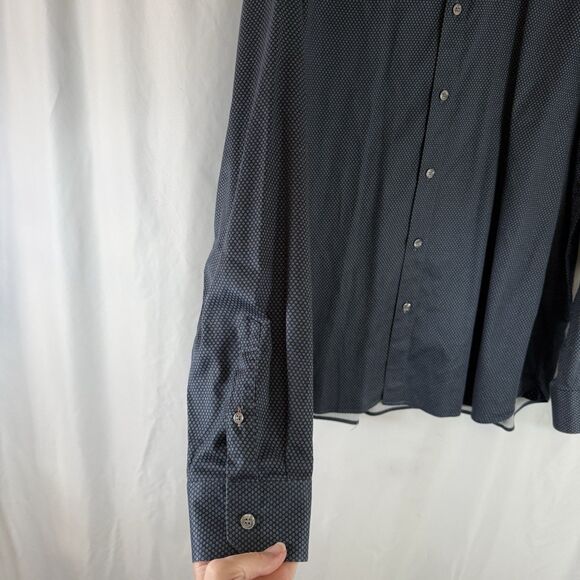 Ted Baker Dress Shirt Men's Small Blue Button Up Long Sleeve Cotton Blend Office - Picture 4 of 9